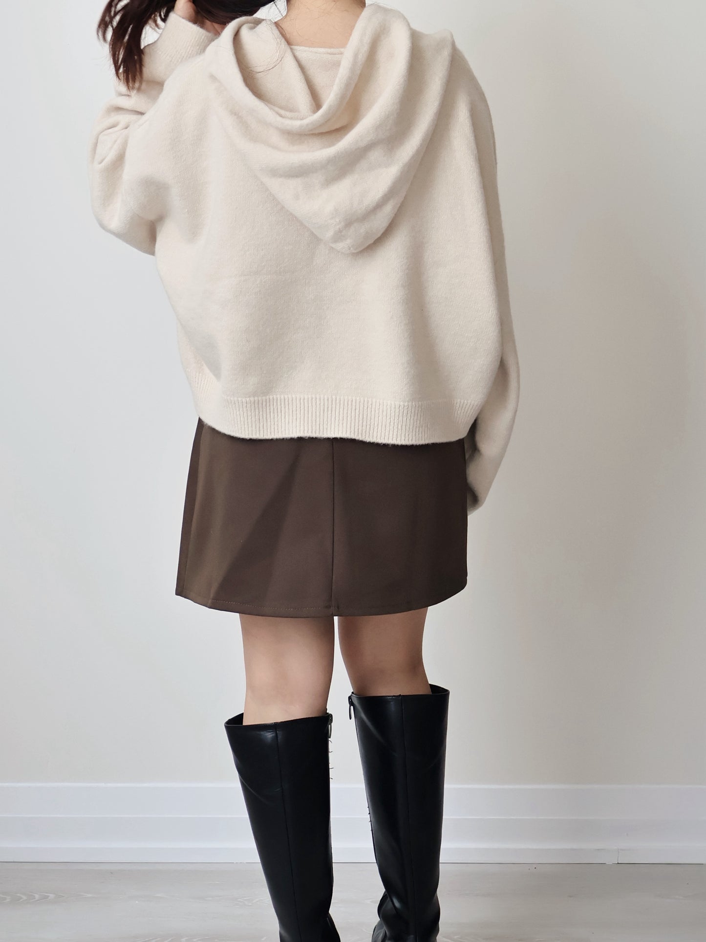 Cozy Half-zip Knit Hoodie(3 colors)