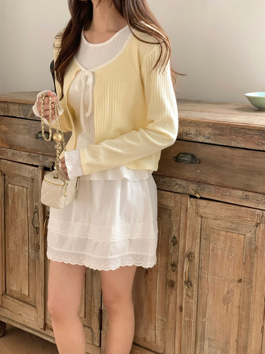 Romance Ribbon Colour-Block 2-Piece Set(3 colors)