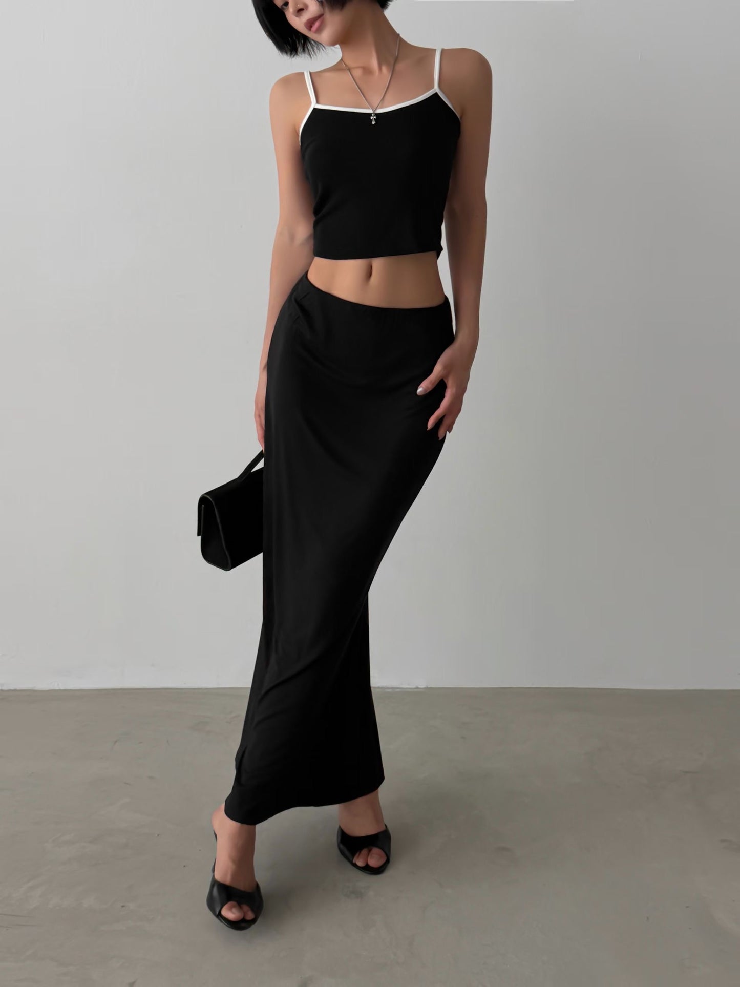 Flowy Elastic Waist Mermaid Maxi Skirt(5 Colors)