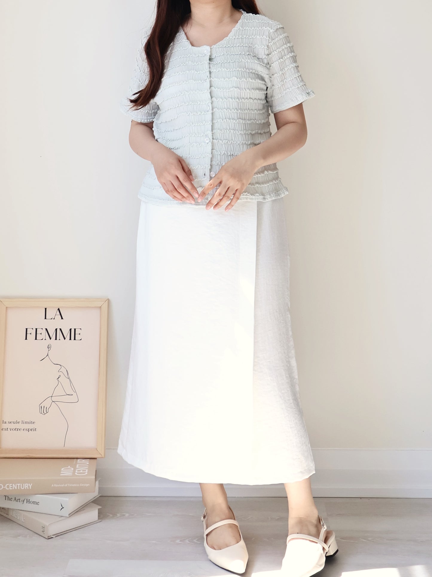 [Wrinkle-Free] Elegant V-Neck Wavy Rippled Cardigan(2 Colors)