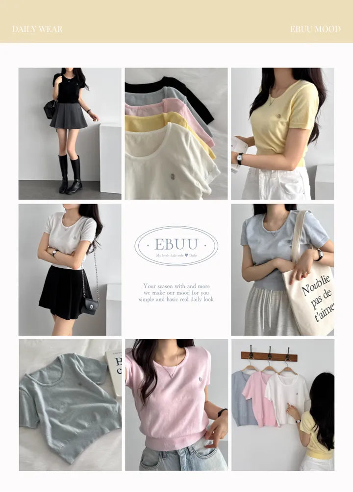 Round Neck Pendant Knit Top(5 colors)