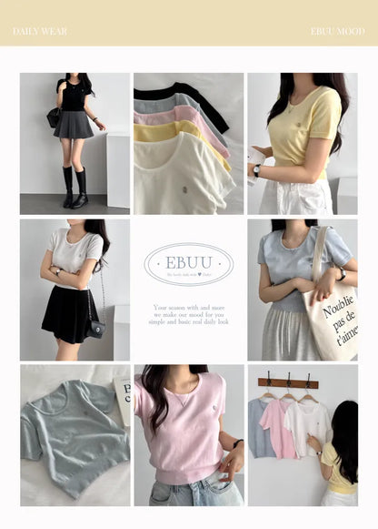 Round Neck Pendant Knit Top(5 colors)