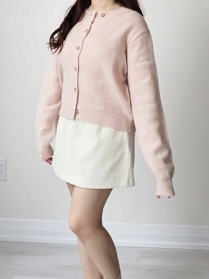 [20% WOOL] Cloud-Knit Crew Neck Cardigan(4 colors)