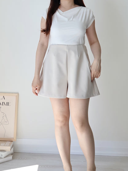 [2-Way] Elegant Icy-Cool Breathable Draped Top(Ivory)