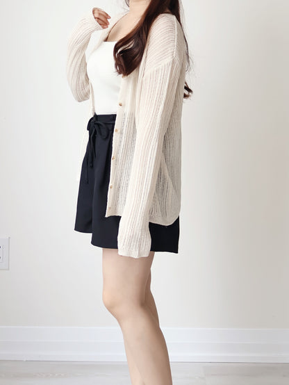 [Pear-Shape Friendly🍐] High-Waist Tailored Shorts with Pockets(Black)