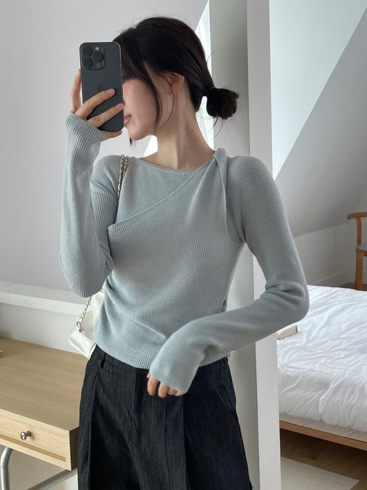 Frenchy twisted Layered Knit Top(4 colors)