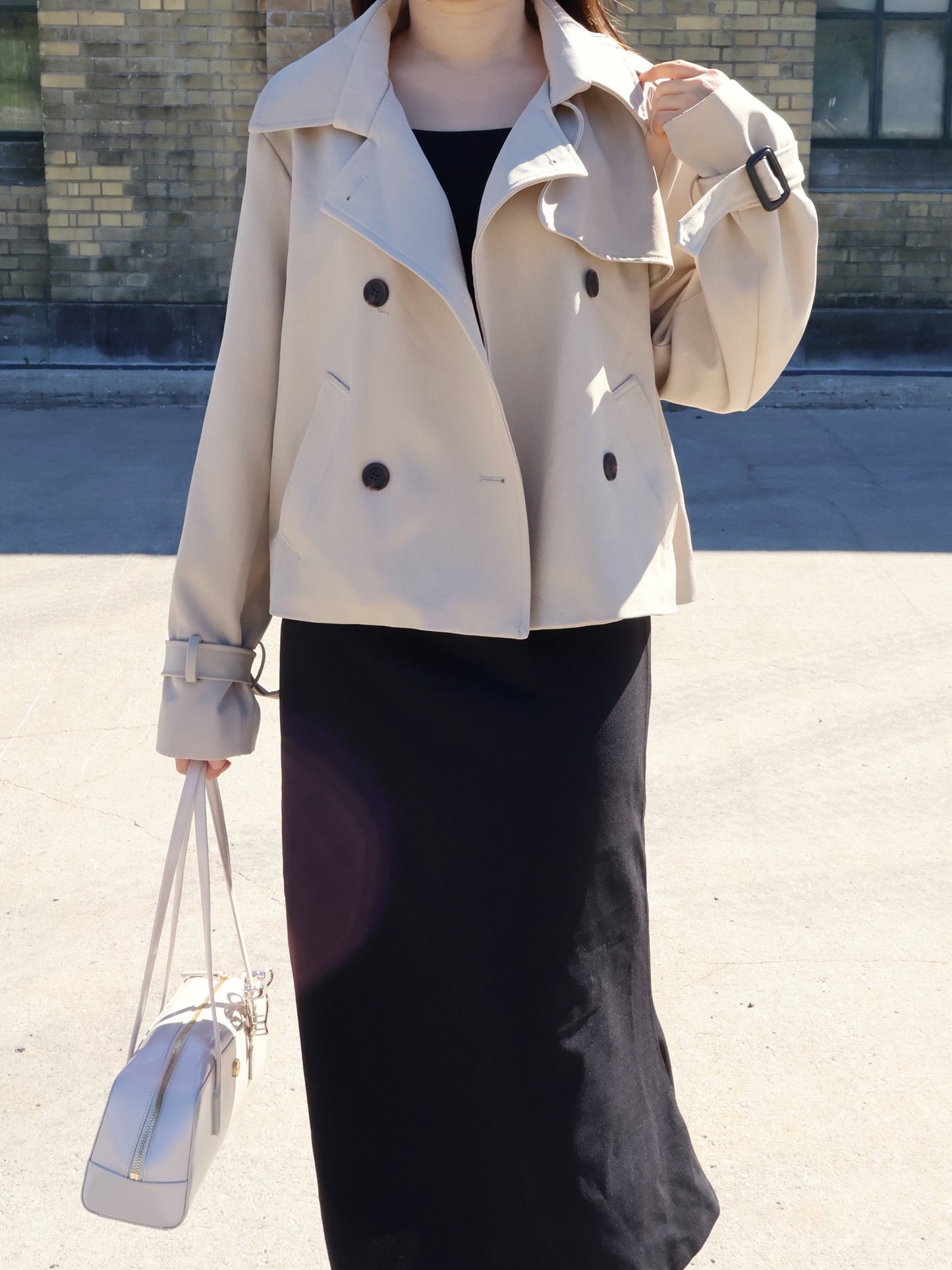 Classic Double-Row Button Oversized Trench Coat