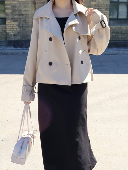 Classic Double-Row Button Oversized Trench Coat