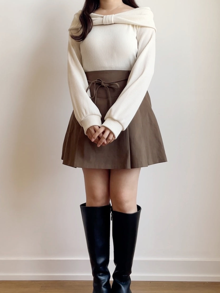 Christmas Choice🤶🏻Elegant Ribbon Top(Ivory)