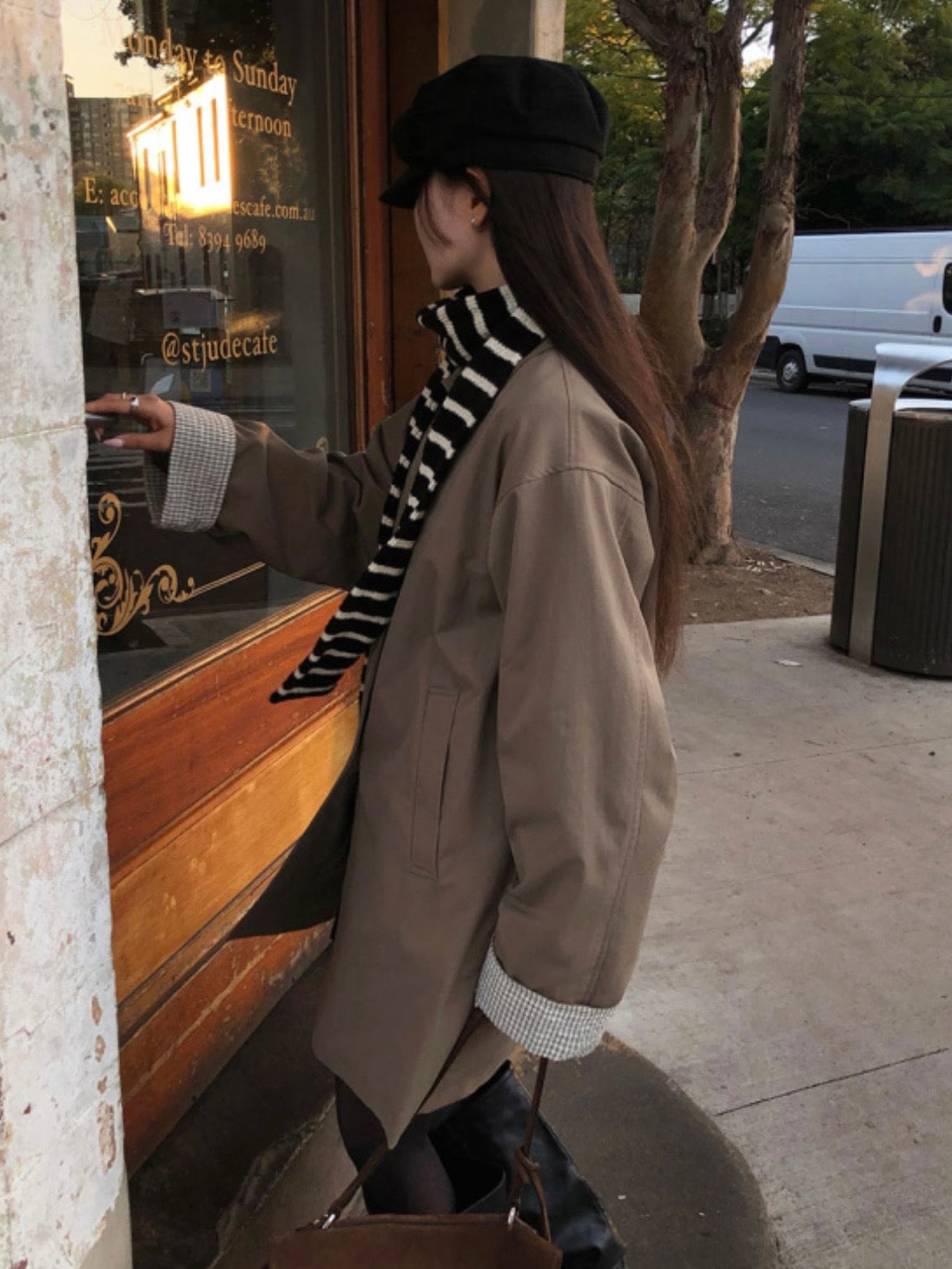 Plaid-lined Trench Coat(3 colors)