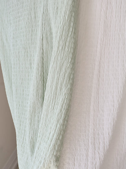 [Wrinkle-Free] Elegant Crinkle Mermaid Midi Skirt(Ivory)
