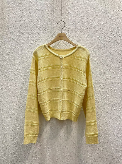 Delicate Hollow-Out Loose Knit Cardigan(5 colors)