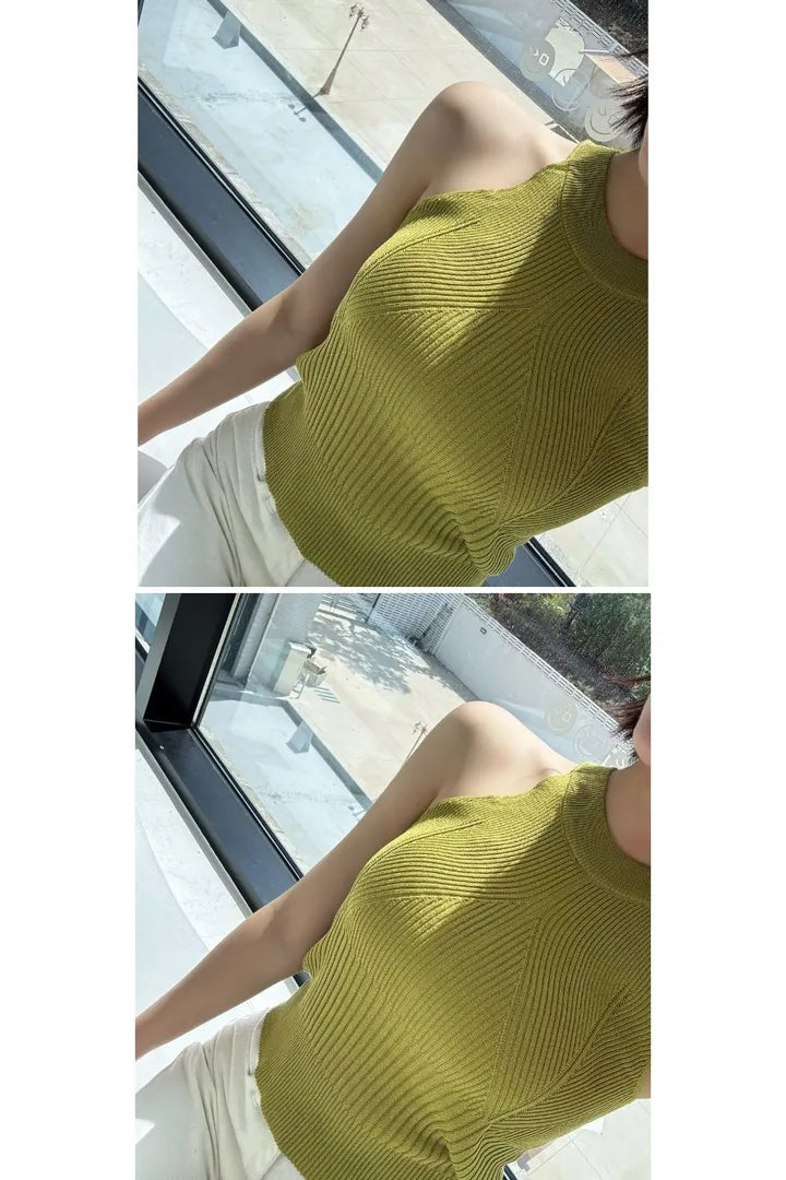 Sculpting Rib-Knit Tank Top(5 Colors)