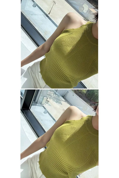 Sculpting Rib-Knit Tank Top(5 Colors)