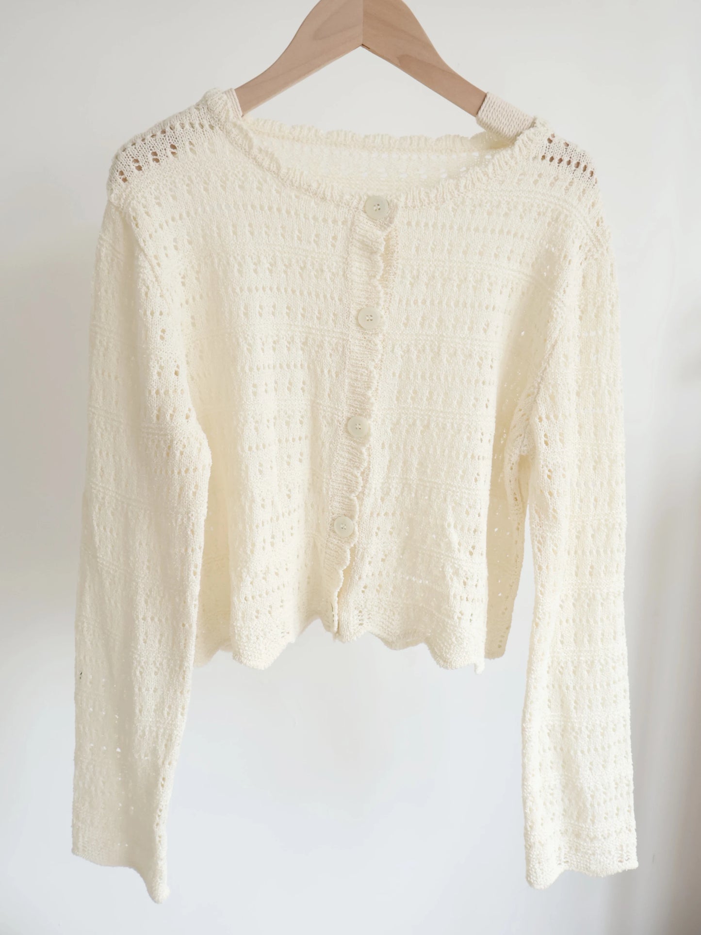Romantic Lace-Trimmed Sheer Cardigan(Beige)