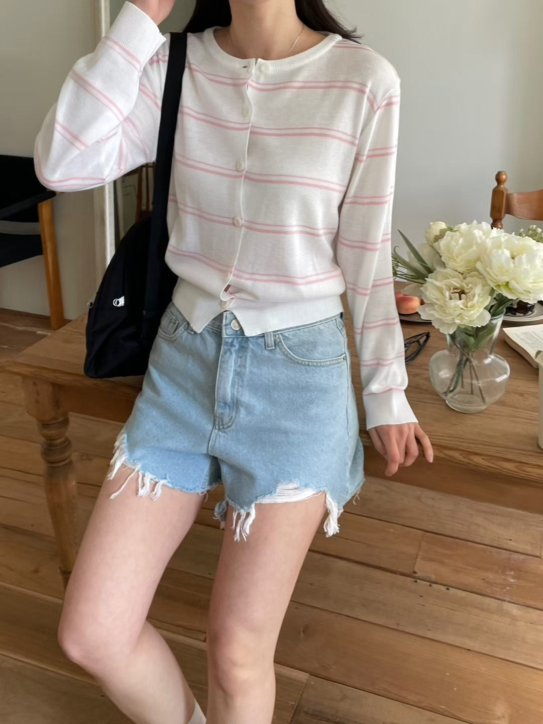 Colorful Springtime Striped Cardigan(4 colors)