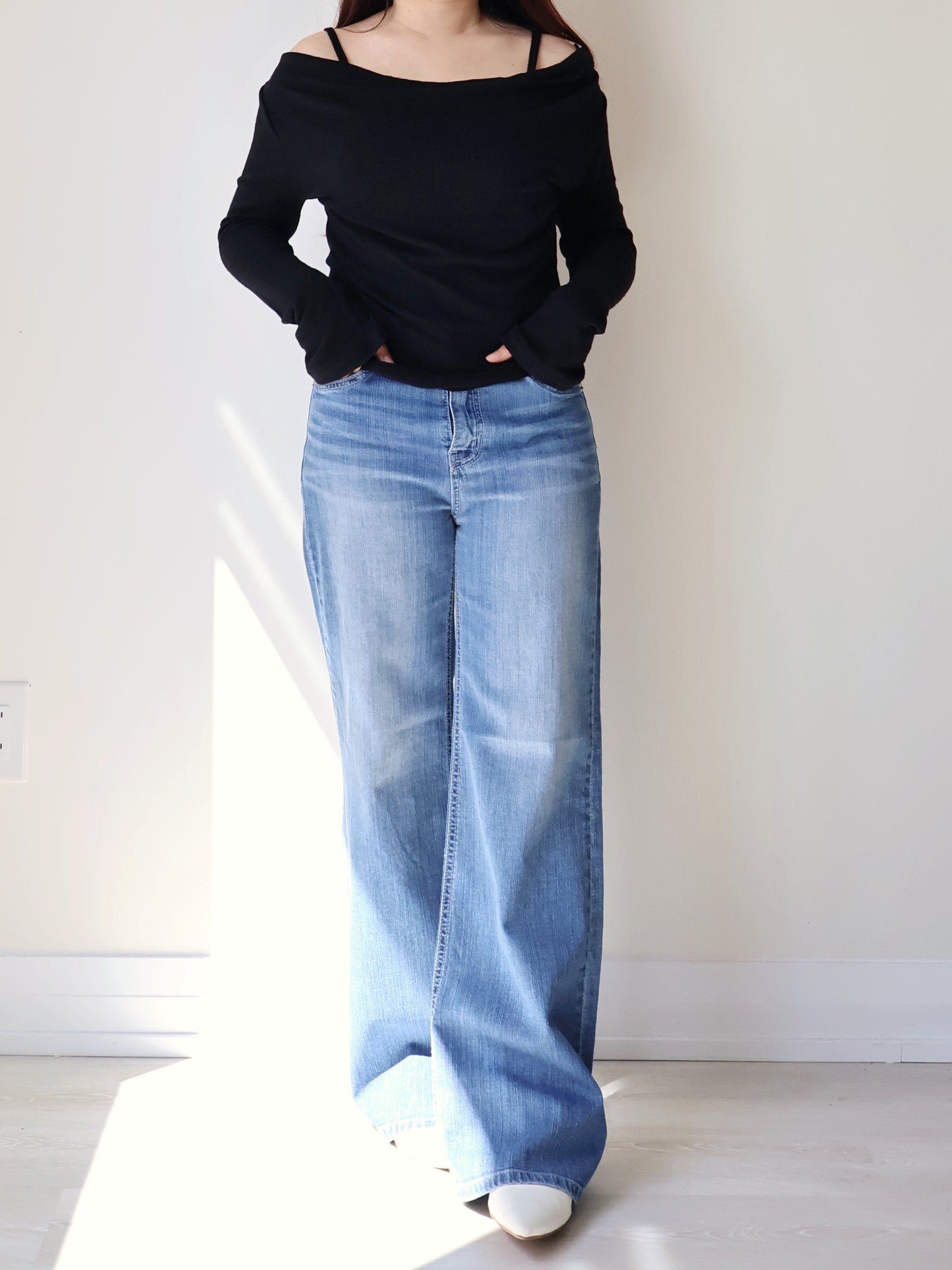 2-Way Silky Smooth Faxu Layered Top(Black)