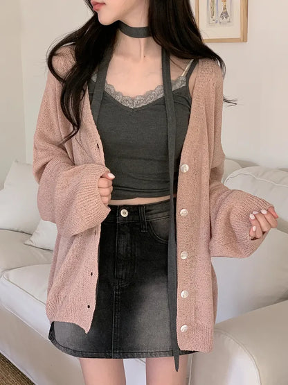 Daily Loose Fit Boucle Cardigan(5 colors)