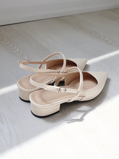 Frenchy Slingback Cushioned Heel Pumps(Cream)