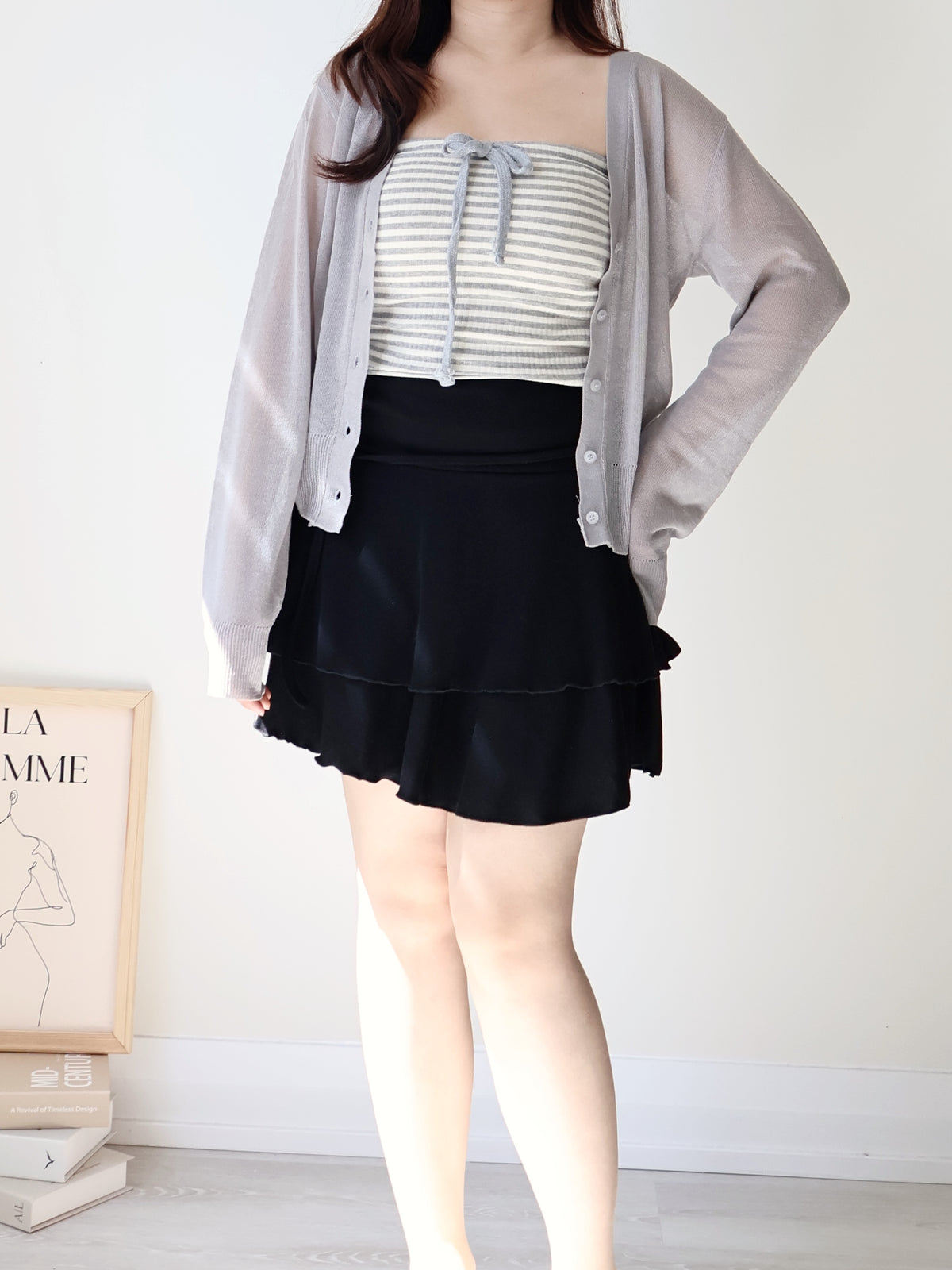Featherlight Airy Ice-Silk UV-Block Knit Cardigan(Grey)