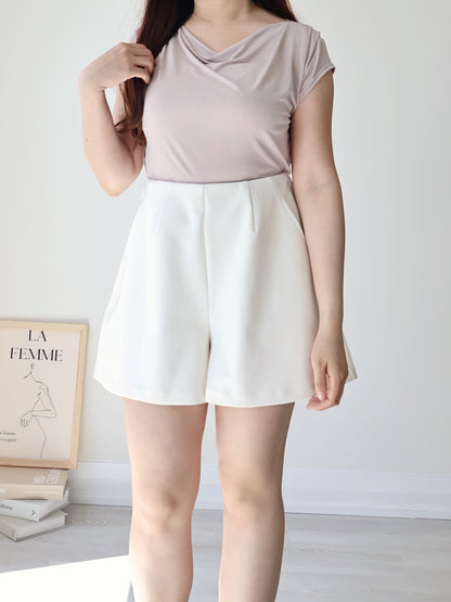 [2-Way] Elegant Icy-Cool Breathable Draped Top(Nude pink)