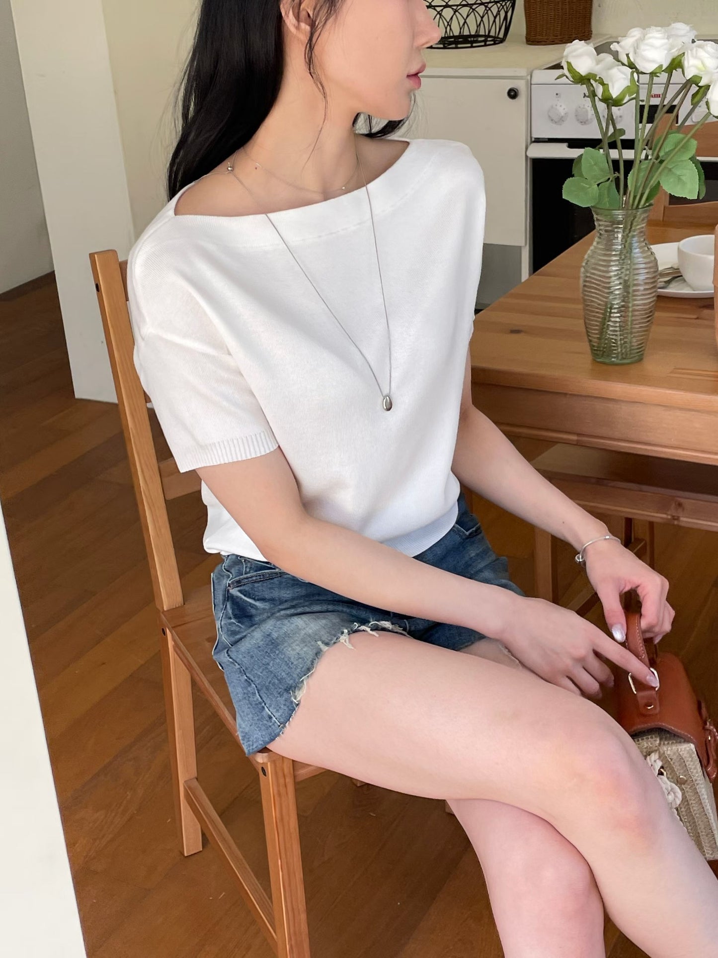Slouchy Boatneck Knit Top(2 Colors)