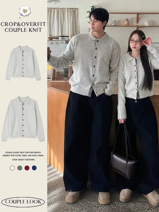 [Female] 5% Wool Color-Block Lapel Cardigan(4 colors)