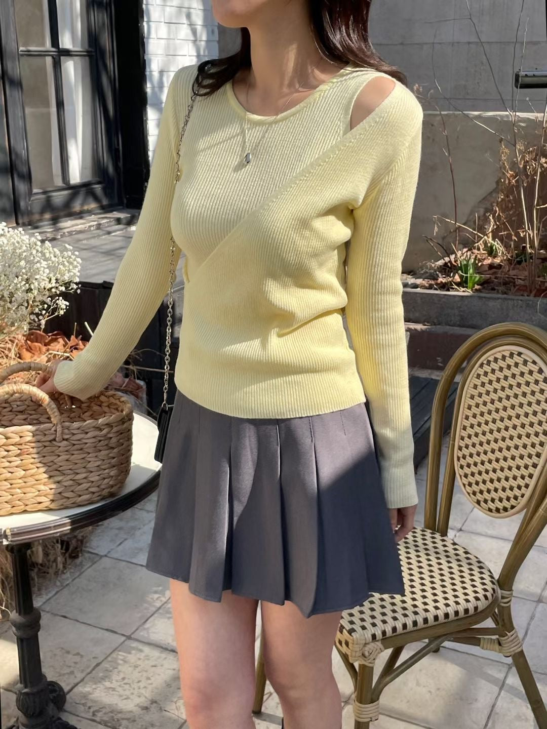 Elegant Wrap-Front Knit Top(4 colors)