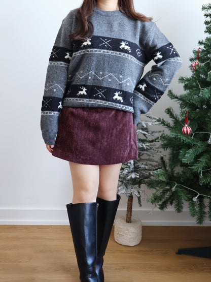Reindeer Pattern Sweater (Grey)
