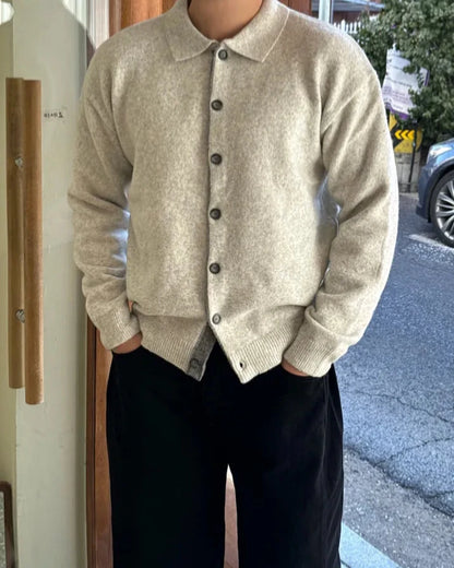 [Female] 5% Wool Color-Block Lapel Cardigan(4 colors)