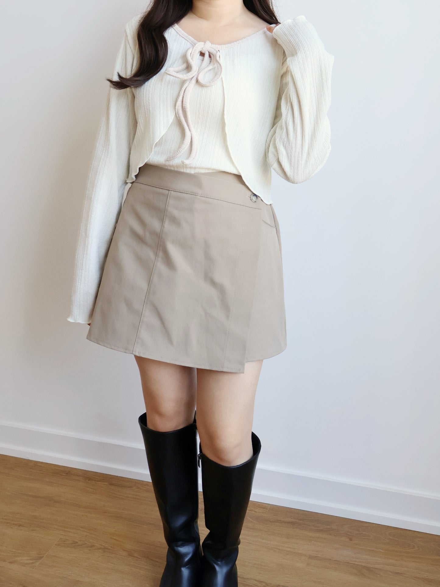 Milky Ribbon Two-Piece Set(Cream)