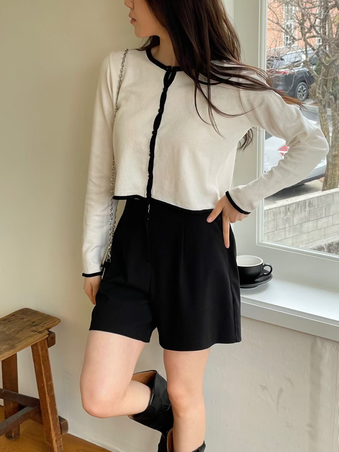 Minimalist Two-Tone Knit Cardigan(3 colors)