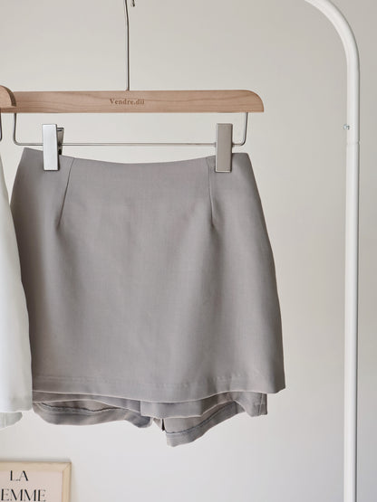 +5cm Leg-Elongating A-Line Tailored Skort(Mocha)