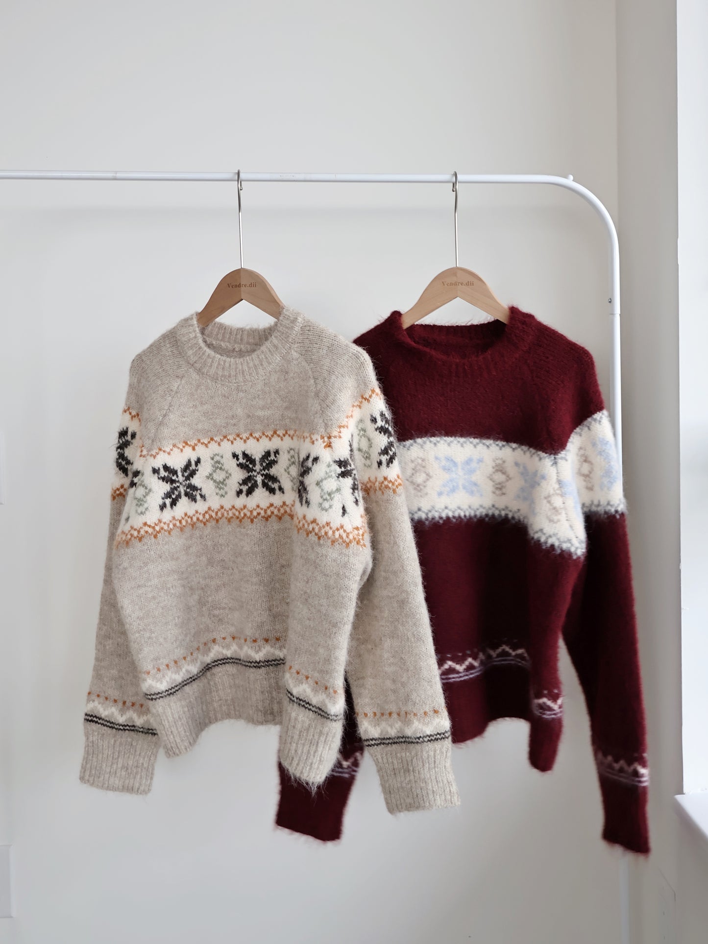 [10% WOOL] Snowflake Oversized Sweater(Oatmeal)