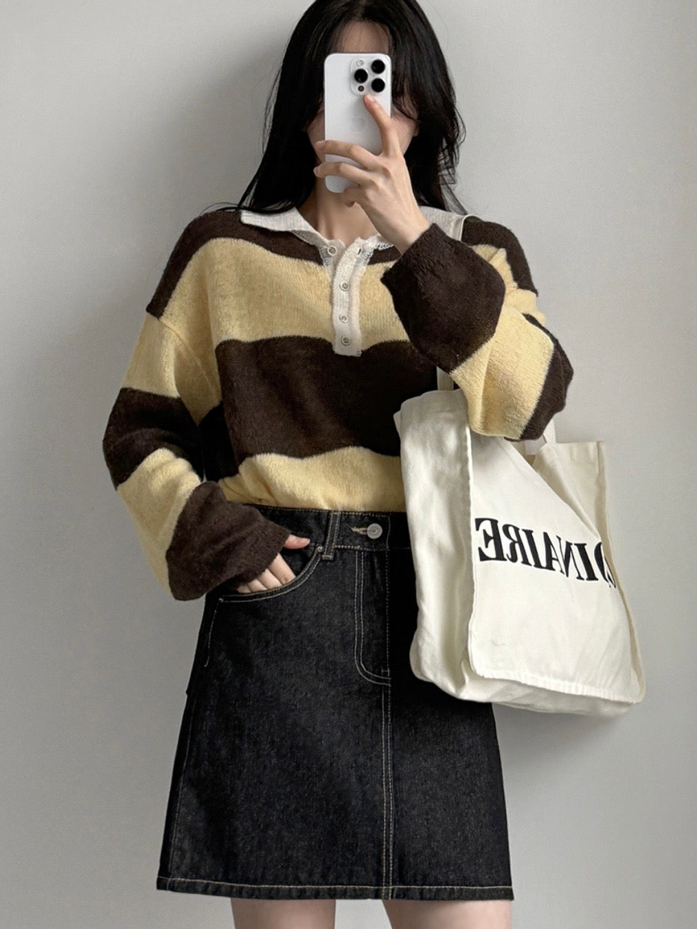 [20% Wool] Preppy Stripe Polo Sweater(5 colors)