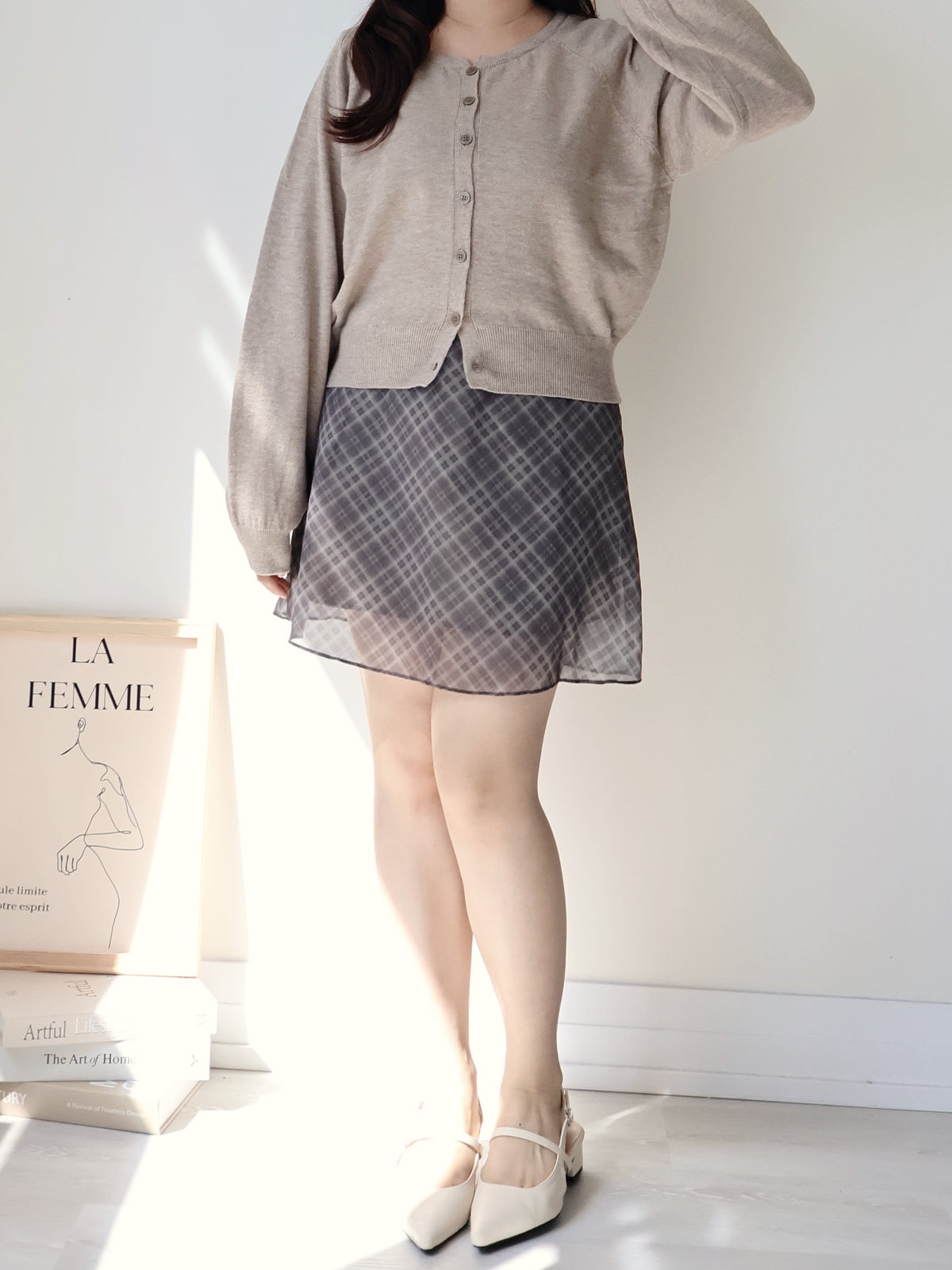 Premium Italian Cotton Soft-Touch Raglan Cardigan(Mocha)