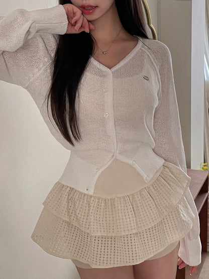 Pastel Pendant Lightweight Cool-Touch Knit Cardigan(4 colors)