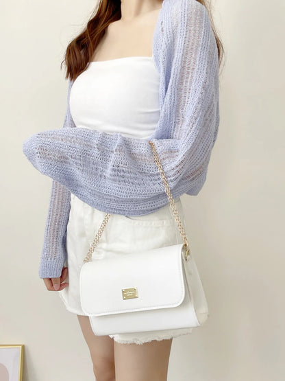 Minimalist Arm-Slimming Bolero Open Front Cardigan(Lavender)