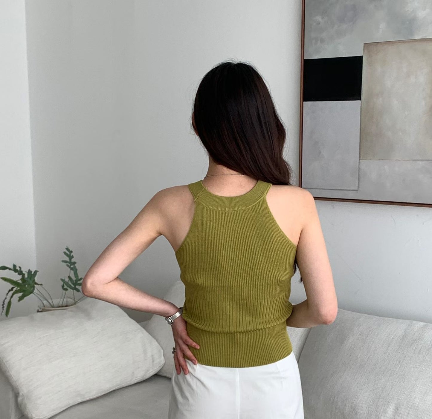 Sculpting Rib-Knit Tank Top(5 Colors)