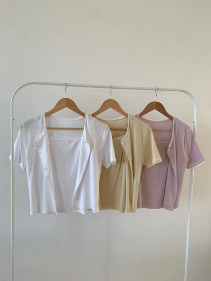 French Lace-Trim Modal Camisole Sets(3 Colors)