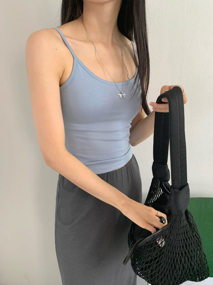 [Removable Pads] Cross-Back Twist Cotton Modal Bra Top(4 colors)