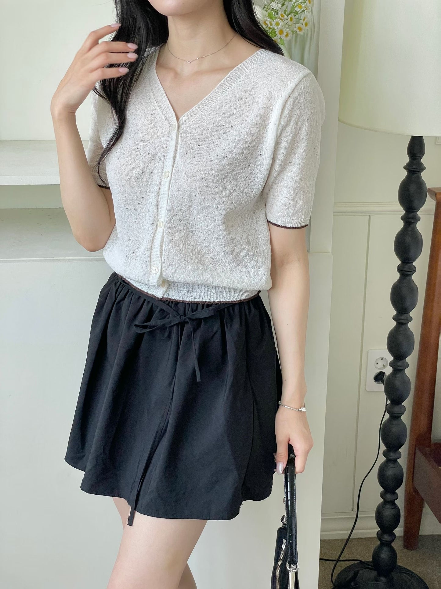 Lollipop Line V-Neck Knit Cardigan(5 colors)