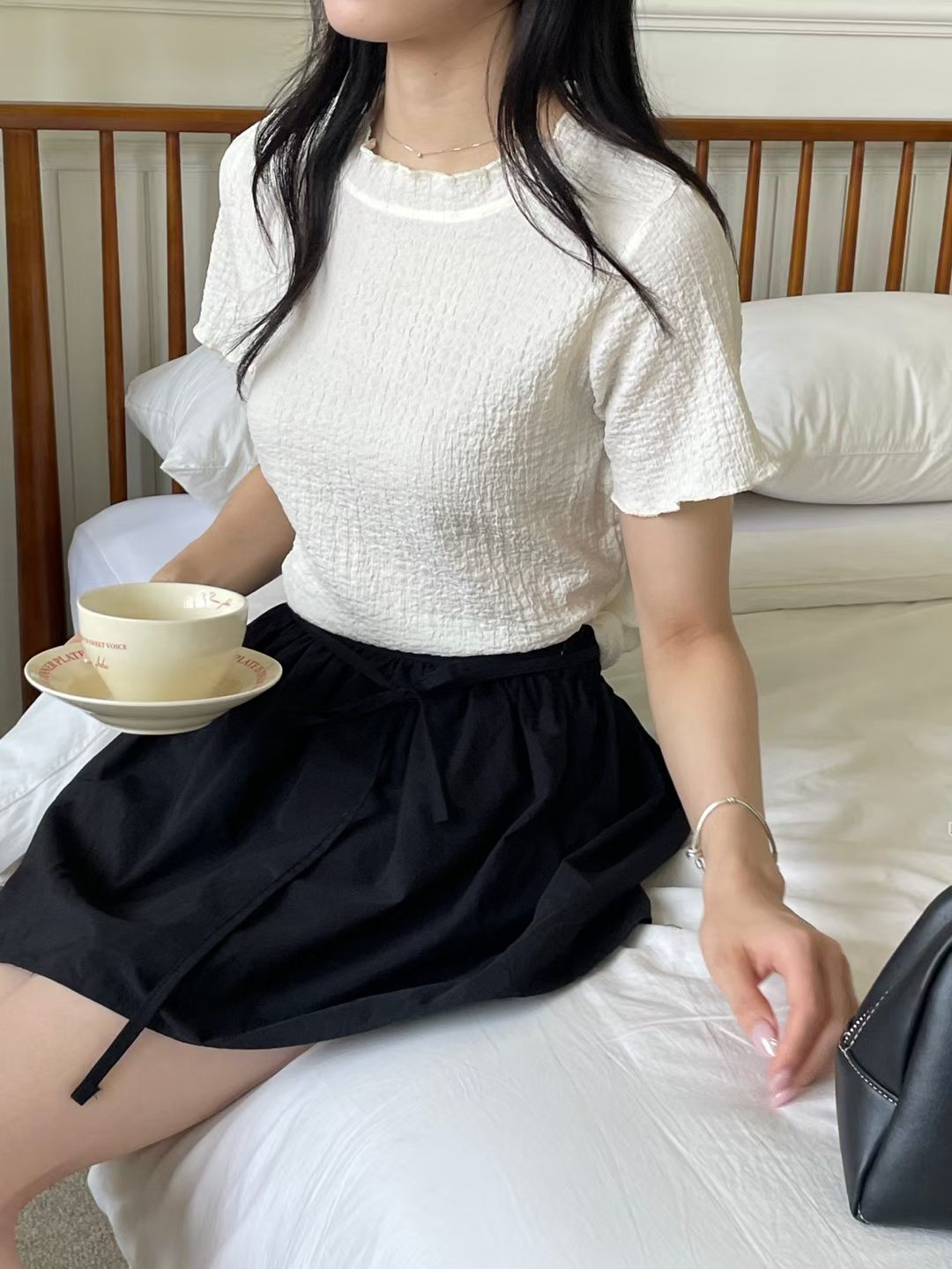[Wrinkle-Free] Daily Lettuce-Trim Ripple Top(3 Colors)