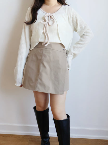 Milky Ribbon Two-Piece Set(Cream)