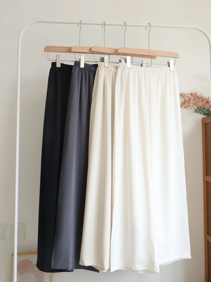 [Wrinkle-Free] -5KG Air-Flow Wide-Straight Slacks(Black)