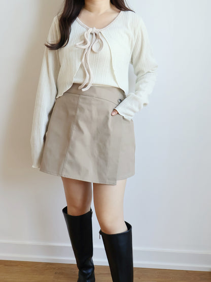 Milky Ribbon Two-Piece Set(Cream)