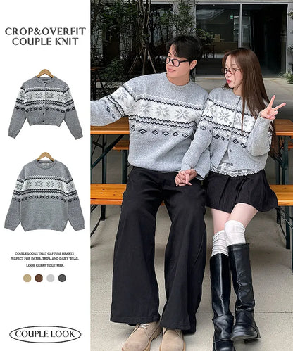 Nordic Snowflake Pattern Cardigan