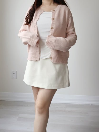 [20% WOOL] Cloud-Knit Crew Neck Cardigan(4 colors)