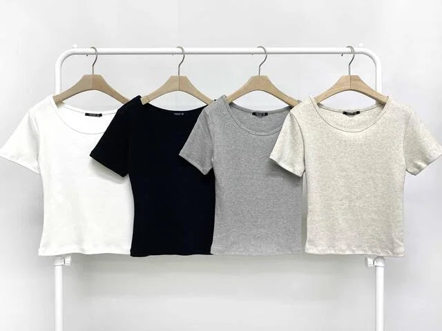 Everyday Breathable Waist-Contour Cotton Tee(4 colors)