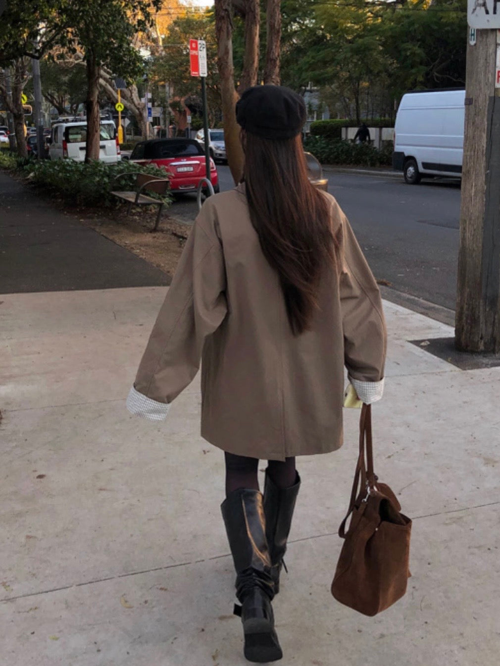 Plaid-lined Trench Coat(3 colors)